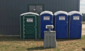 portable restrooms and handwashing station