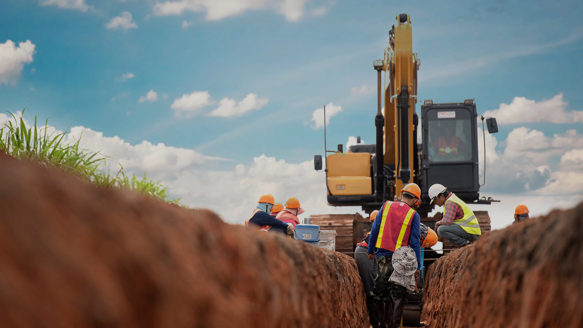 excavating contractors digging trench fremont mi 2